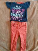 Lot t shirt et jean fille 6 mois