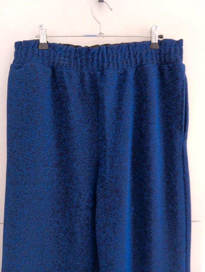 Pantalon bleu à paillettes Promod taille L - photo numéro 3