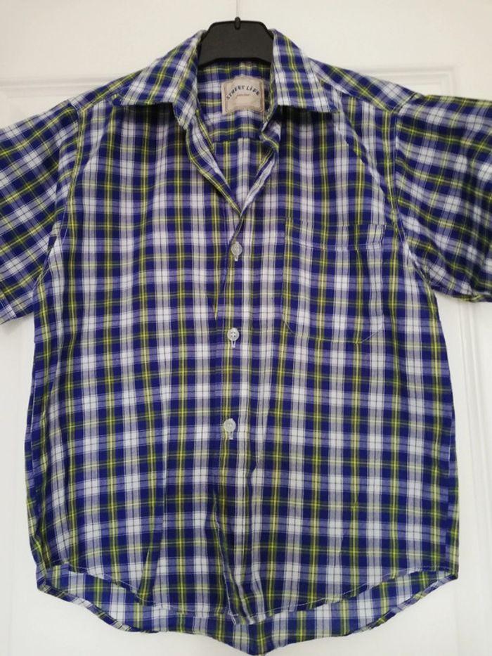 Chemise carreaux bleu 10 ans - photo numéro 1