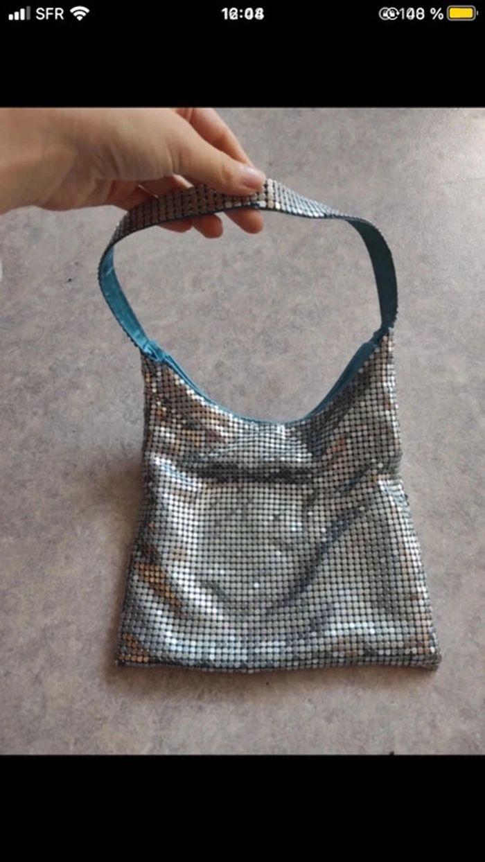 sac a main a paillettes bleu - photo numéro 1