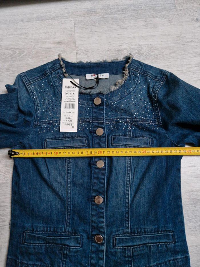 Veste en jean Morgan neuve avec étiquette taille 34 - photo numéro 5