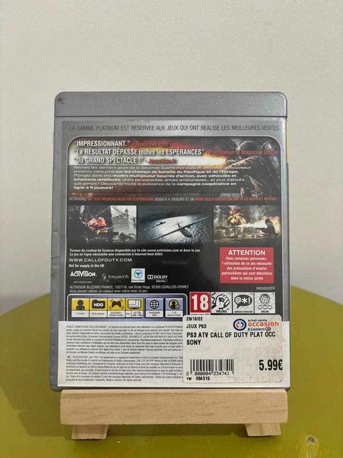 Jeu Call Of Duty World At War PlayStation 3 platinum - photo numéro 2