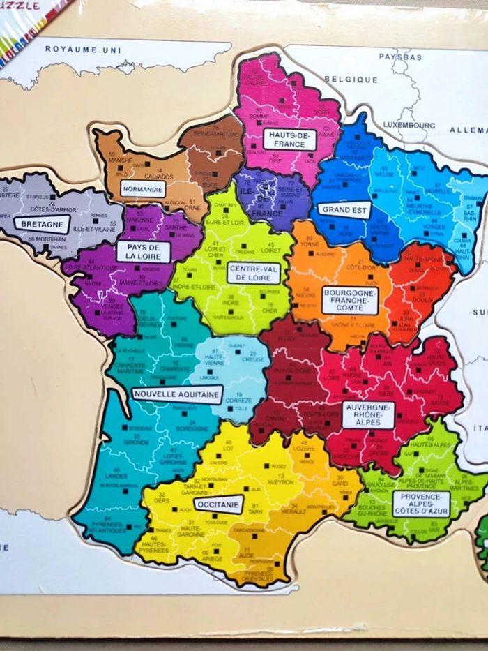 Puzzle en bois de la carte de France - photo numéro 2