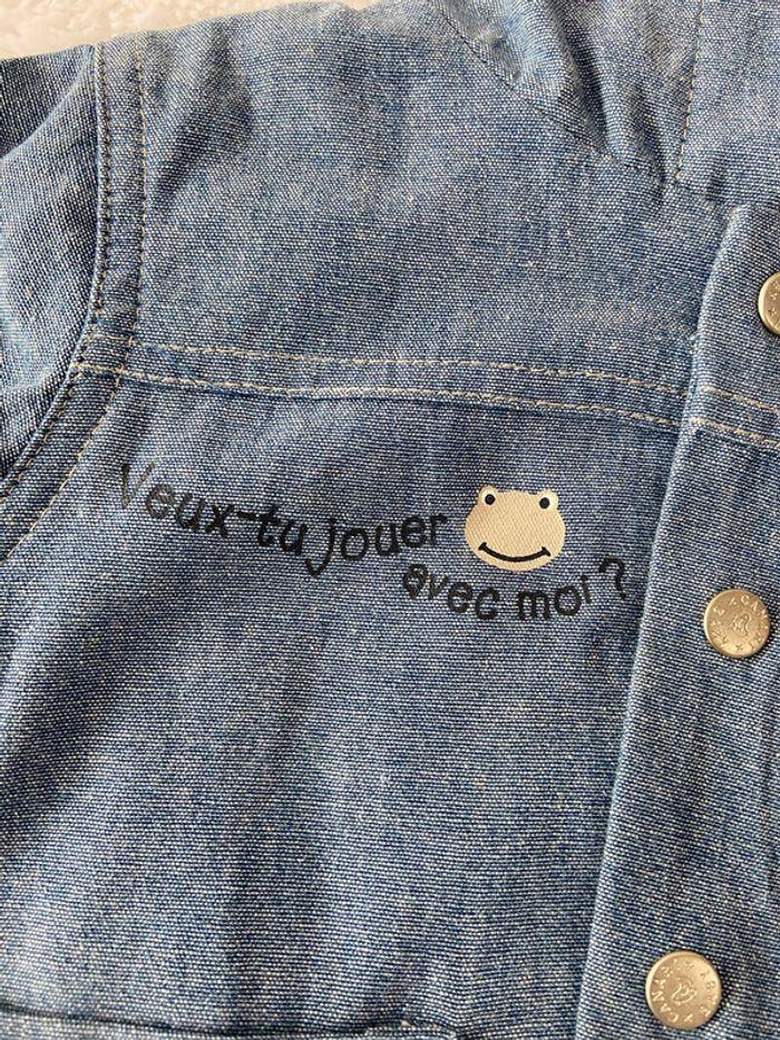 Veste gilet manteau capuche jeans Canari bébé 12 mois parfait etat - photo numéro 2