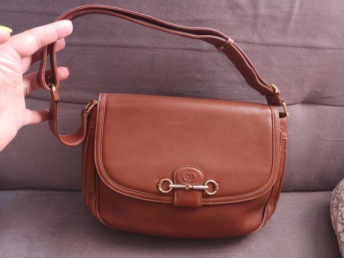 Sac à main bandoulière Gucci cuir marron vintage - photo numéro 1