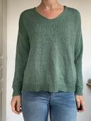 Pull maille col V vert Kiabi taille 38 💖