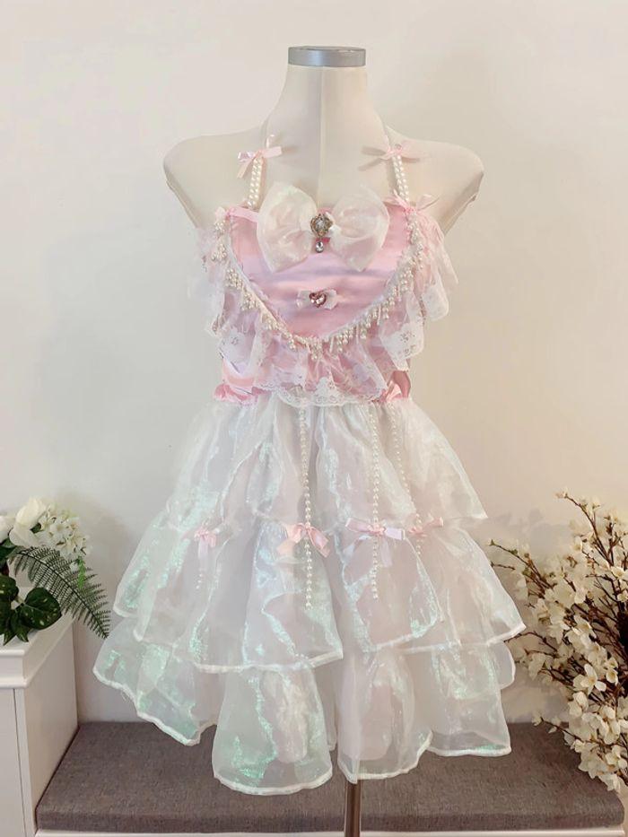 Dress Robe brilliante Pink Princess Lolita Cute Kawaii Manga Anime Cosplay Barbie - photo numéro 4