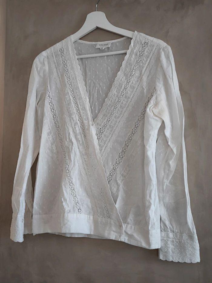 🤎 Blouse cache cœur broderie Sézane 38 🤎 - photo numéro 11