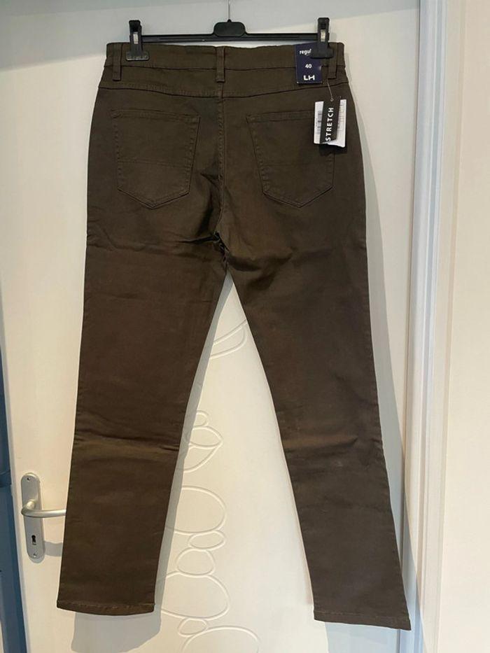 Pantalon homme extensible gris coupe droite regular neuf la halle taille 40 - photo numéro 3