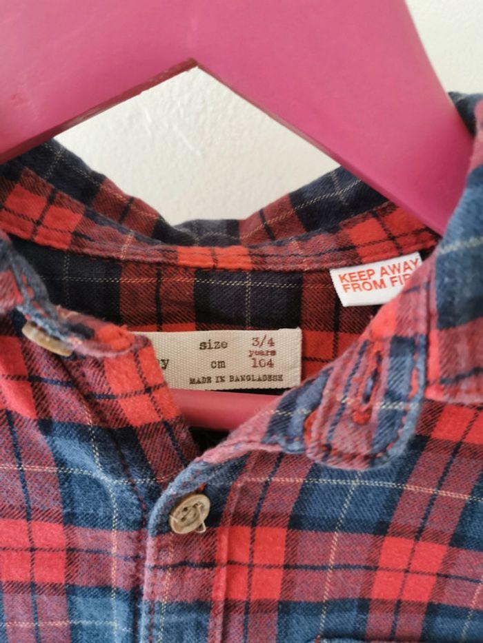 Chemise rouge carreaux Zara 4 ans - photo numéro 4