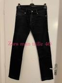 Jean bleu foncé taille haute coupe slim Zara man taille 40