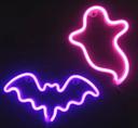 Lot de 2 neons fantôme chauve souris Halloween