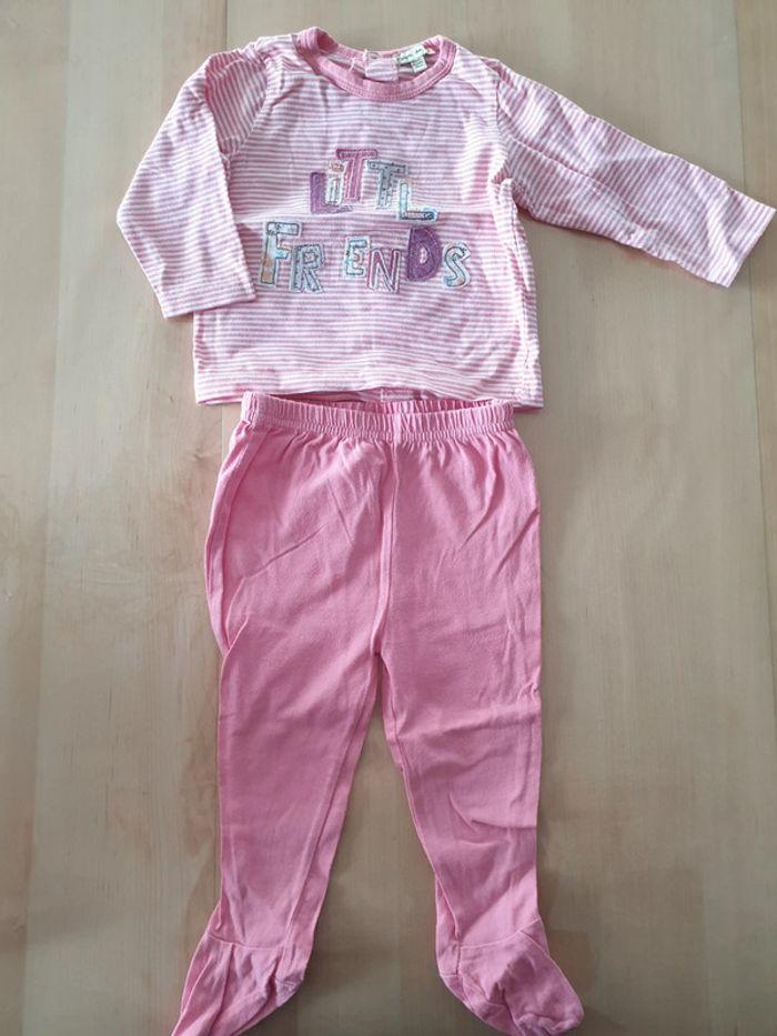 Pyjama 2 pièces fille 12 mois rose - photo numéro 1