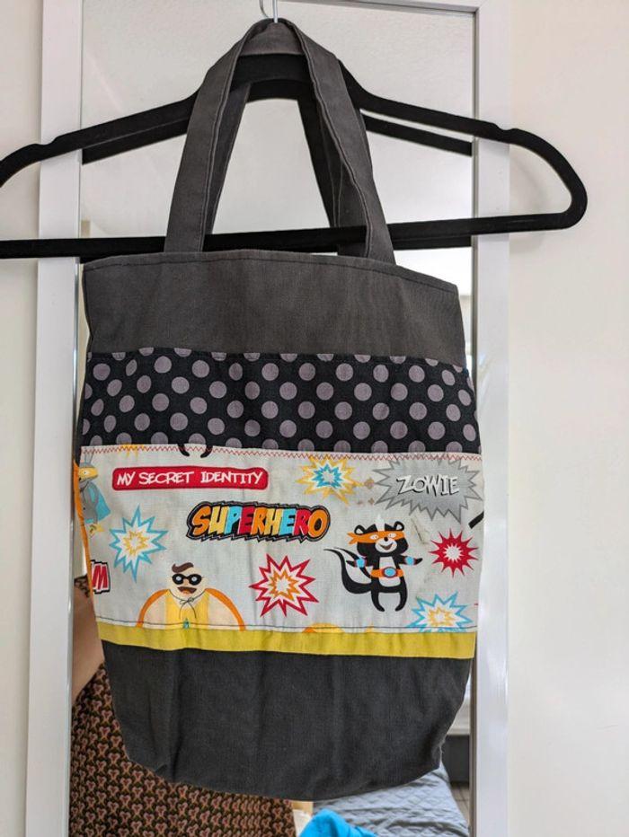 Sac totebag enfant fait main superhero - photo numéro 1