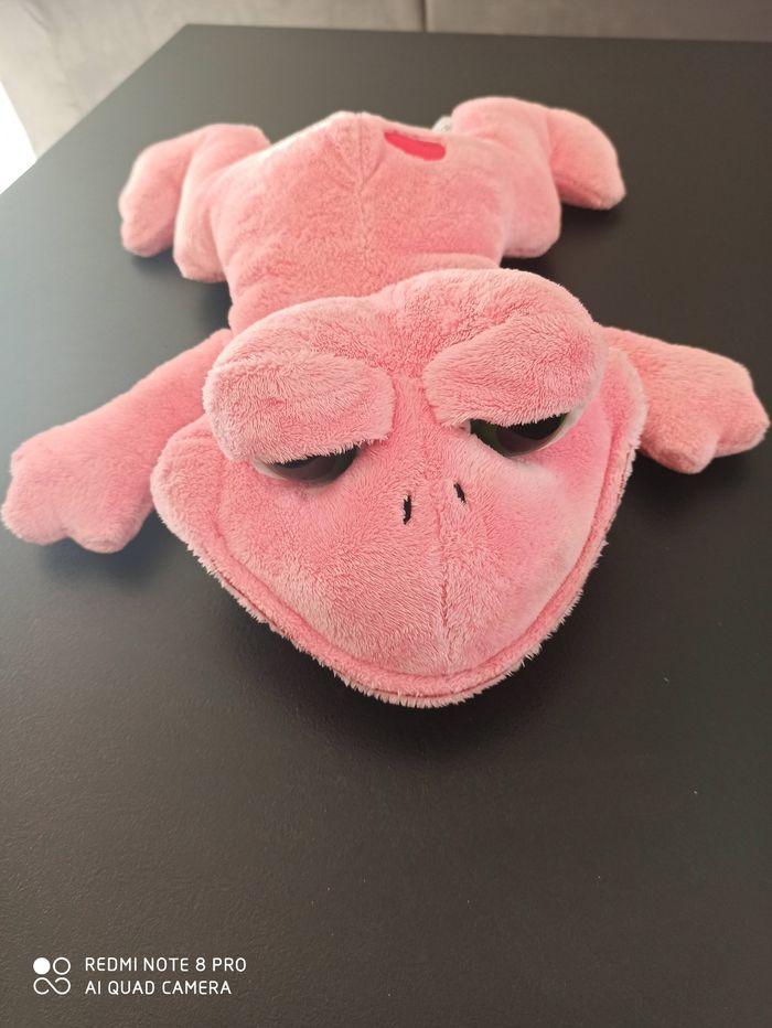 Peluche oreiller  grenouille rose - photo numéro 1