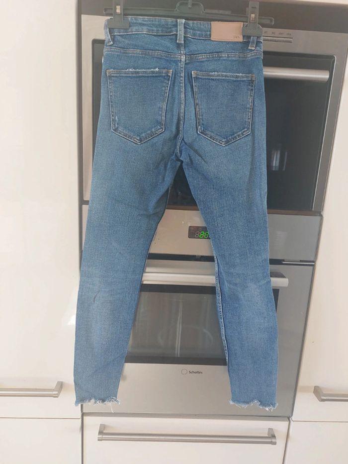 Jeans troué  zara bleu  xs - photo numéro 3