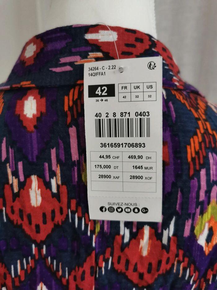 Robe légère Gémo taille XL 42 neuf violet et rouge - photo numéro 5