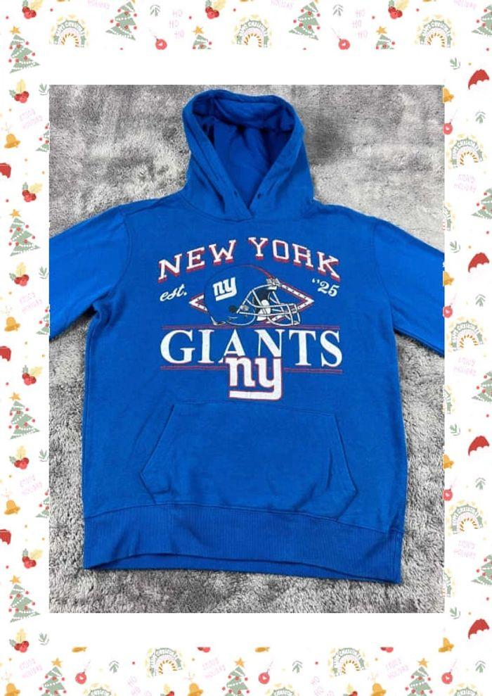 👕 Sweat à capuche Veste University Rare Vintage y2k 90s 2000s New York Giants bleu Taille S 👕 - photo numéro 6