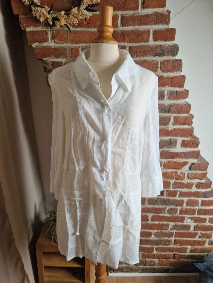 Tunique blouse blanche transparent Christine Laure T4 - photo numéro 1