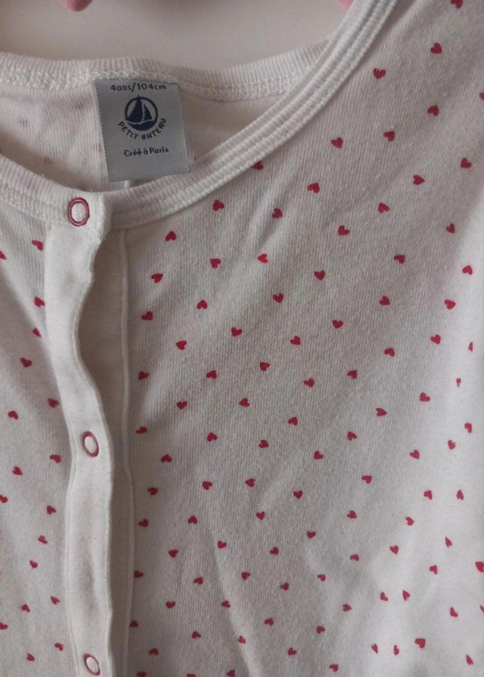 Pyjama 1 pièce/ combinaison super héros blanc et cœurs Petit Bateau 4 ans - photo numéro 2