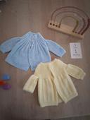 Lot de 2 gilets pulls en laine fait maison DIY Naissance - 1 mois