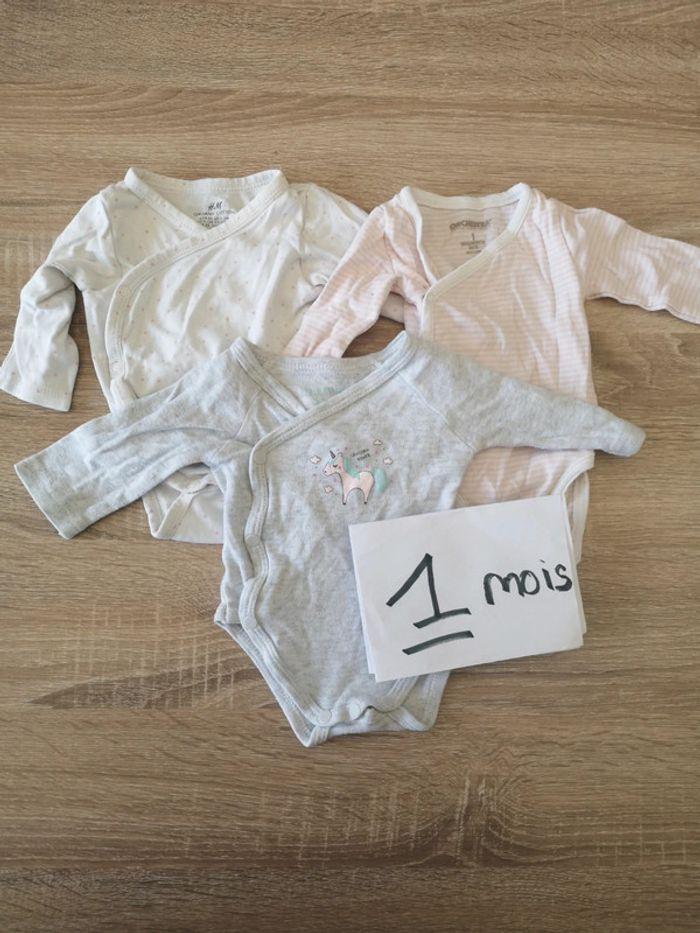 Lot 3 bodies taille 1 mois - photo numéro 1