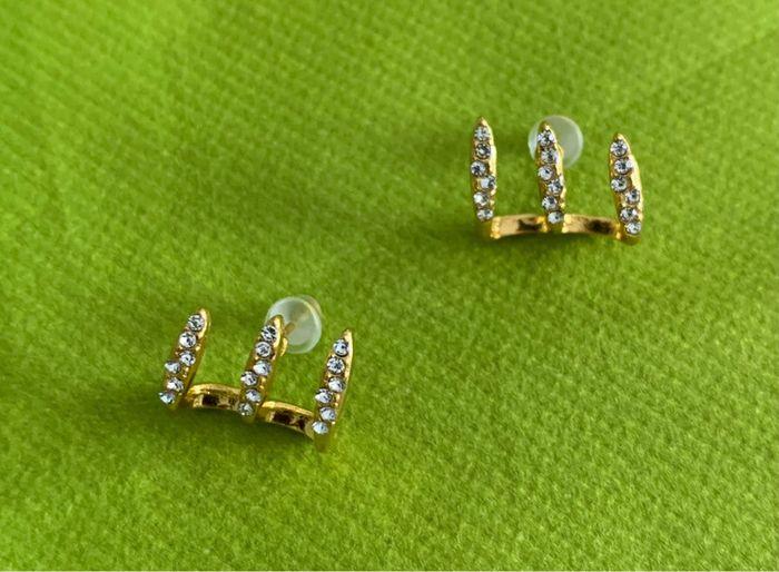 Boucles d’oreilles originales strass en acier inoxydable doré - photo numéro 6