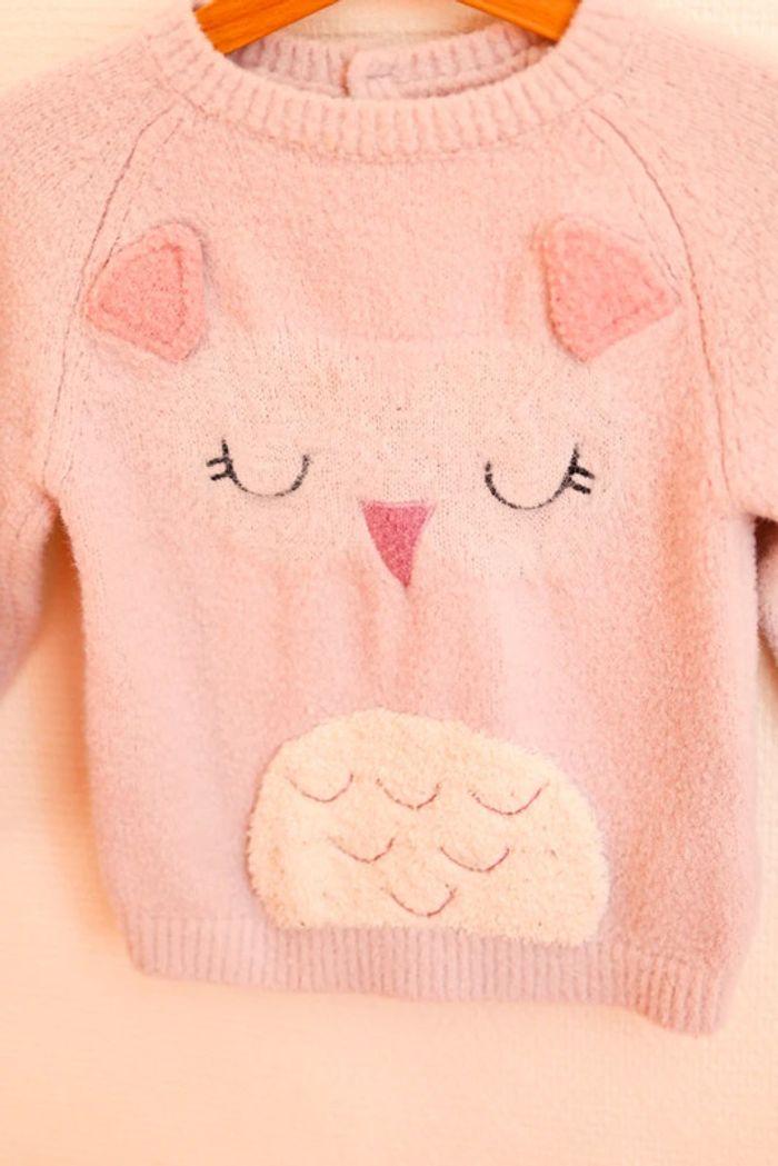 Pull hibou rose, Primark, 12 mois - photo numéro 2