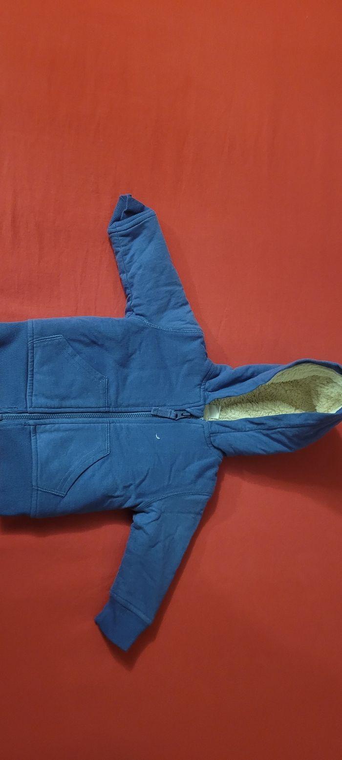 Manteau 6 mois bleu avec fourrure interieure - photo numéro 4