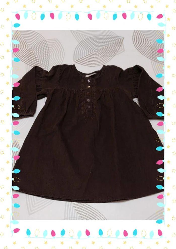 Robe hiver manches longues velours bébé fille 24 mois - photo numéro 1