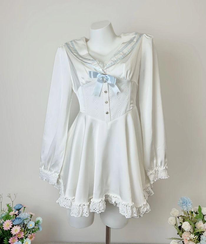 Dress Robe style Blue Marin Navy Lolita Cosplay Cute Kawaii - photo numéro 1