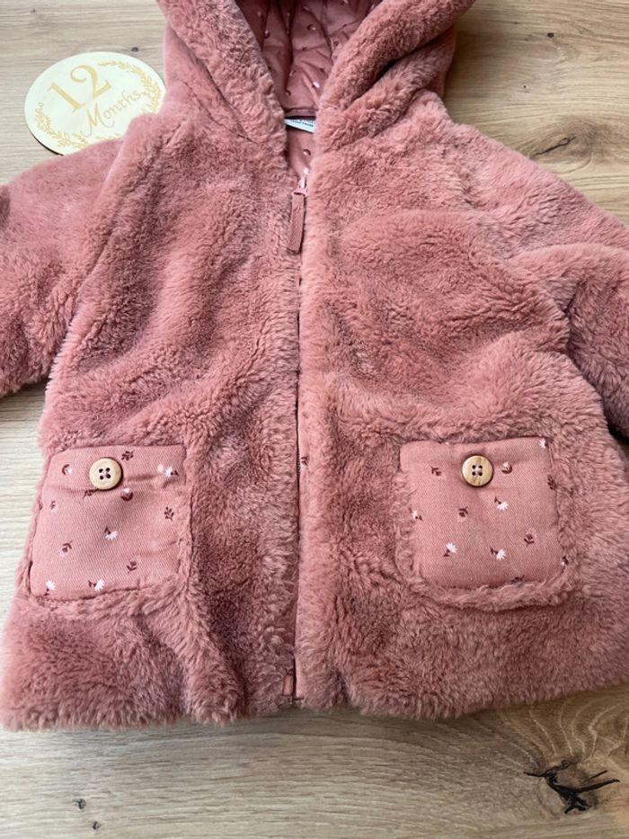 Manteau fourrure petit ourson rose 12mois tape à l’œil - photo numéro 3