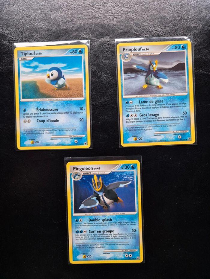 Lot de 3 cartes Pokemon Tiplouf , Prinplouf , Pingoléon - photo numéro 1