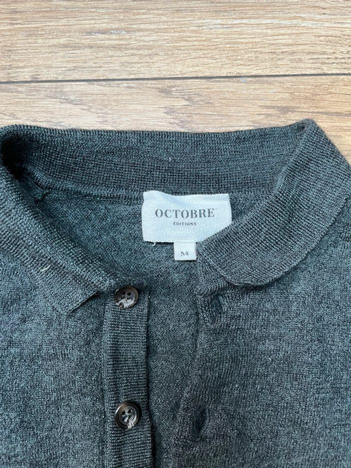 Pull , polo boutonné homme Octobre Paris , taille M petit laine mérinos - photo numéro 3