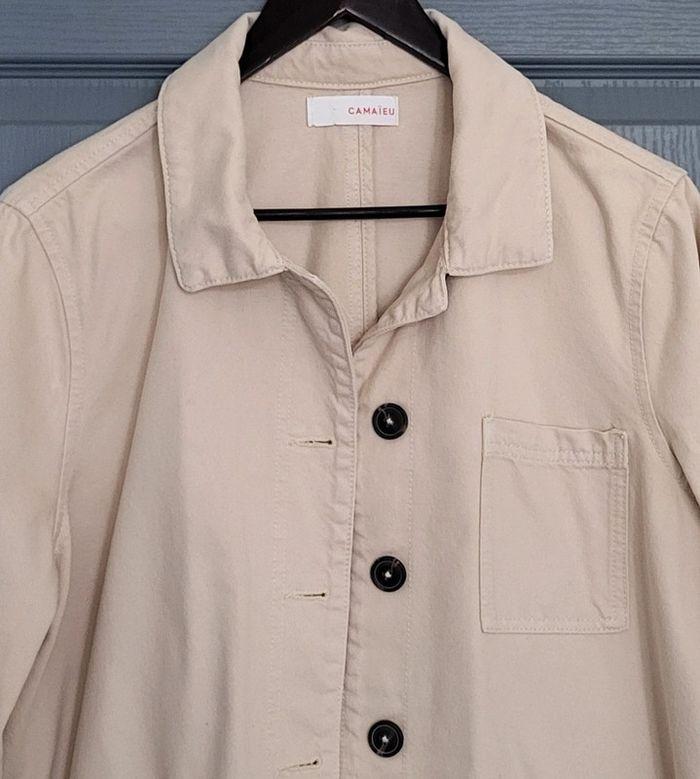 Veste droite beige Camaïeu Taille 42 - photo numéro 3