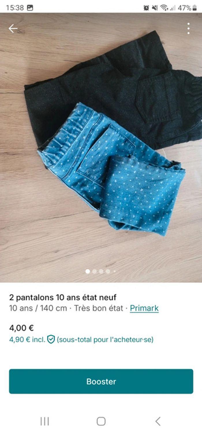 3 pantalons  et pull sans manches 10 ans - photo numéro 6