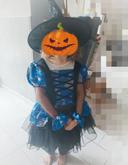 Déguisement robe dress halloween sorcière bleu blue chapeau witch 7 8 ans enfant costume 128