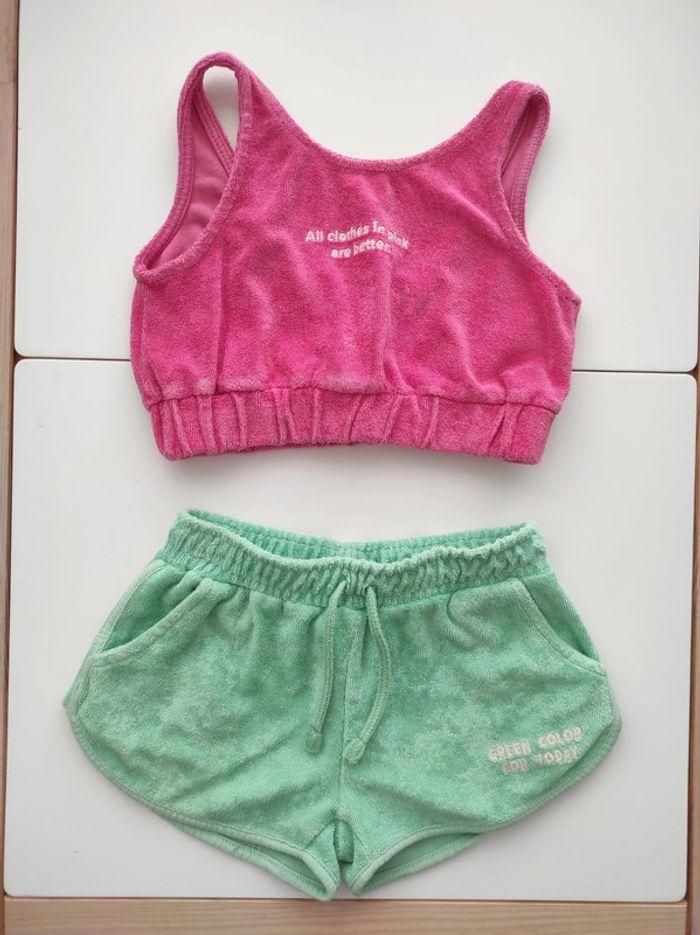 Ensemble été short+trop top fille 6ans - photo numéro 1