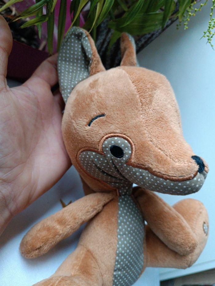 Peluche plush renardeau renard bi matière tissu Brown marron fl augusta fox - photo numéro 4