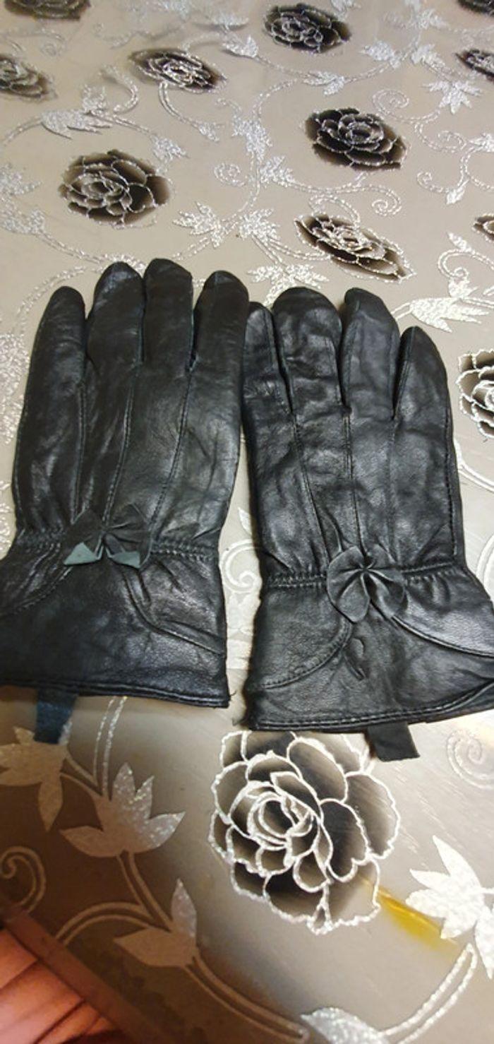 gants cuir noir - photo numéro 2