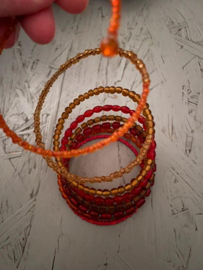 Bracelet ajustable permes rouge/orange - photo numéro 4