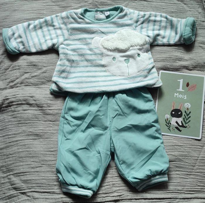 Ensemble haut et pantalon bébé garçon 1 mois - photo numéro 1