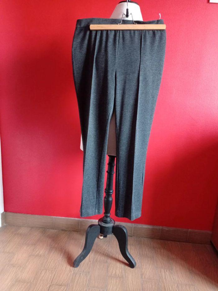 Pantalon femme noir/gris taille 40 Élastique à la taille - photo numéro 1