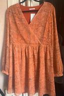 Robe imprimée python orange Camaieu taille 44