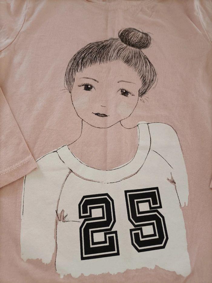 Tee-shirt manches longues rose pâle fille Kiabi 6 ans - photo numéro 3