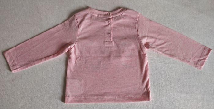 T-shirt manches longues rose fille 12 mois Pommette NEUF - photo numéro 2