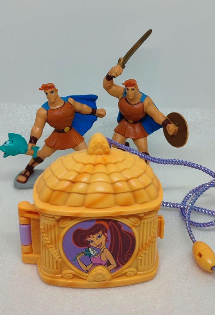 🏺Playset médaillon locket disney hercule man myth palais vintage Mattel once time mini polly - photo numéro 2