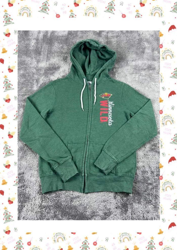 👕 Sweat à capuche Veste University Rare Vintage y2k 90s 2000s Minnesota Wild Vert Taille S 👕 - photo numéro 1