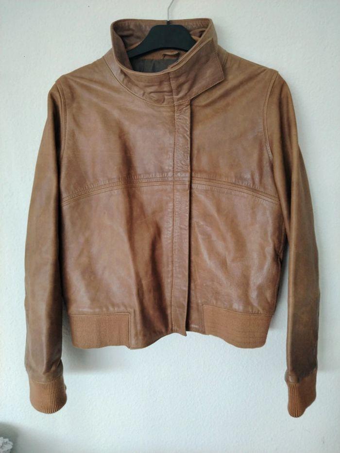 Veste en cuir marron - photo numéro 3