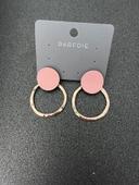 Paire de boucle d’oreilles rose et doré Parfois neuve